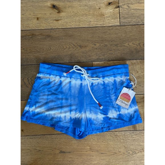 PJ Salvage Sail Away Bright Blue White Tie Dye Shorts Women's Size Large L - Picture 4 of 7